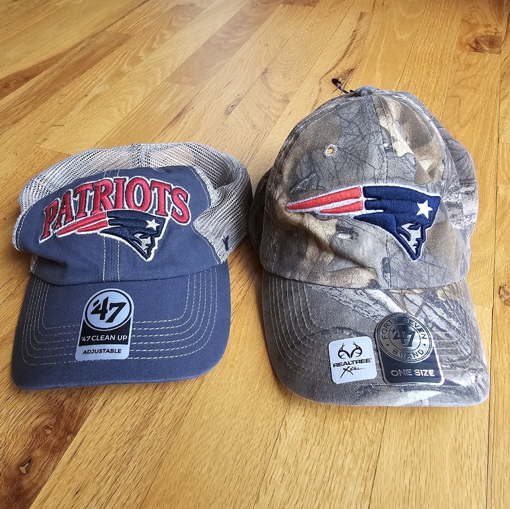 2 New England Patriots Hats Realtree Camo